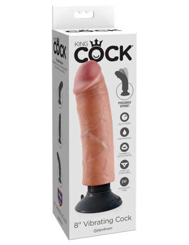 Вибромассажер на присоске 8  Vibrating Cock - 21,6 см. фото 7