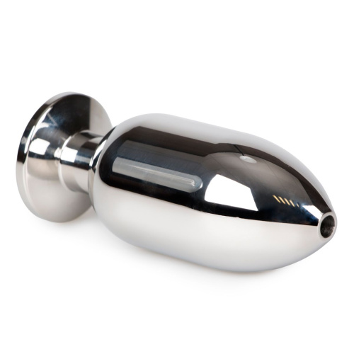 Серебристая анальная пробка Sinner Big Metal Buttplug - 10 см. фото 2