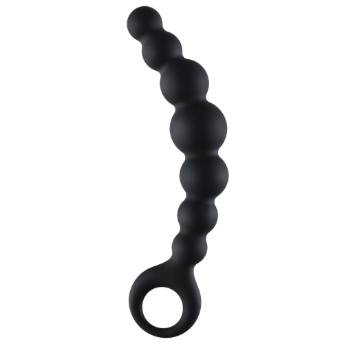 Чёрная упругая анальная цепочка Flexible Wand - 18 см. фото 2
