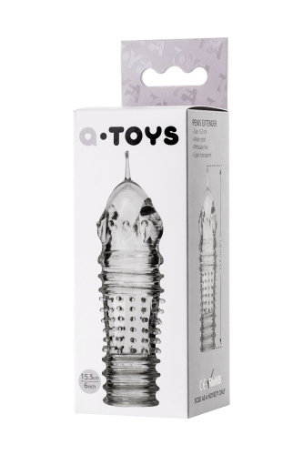 Прозрачная насадка на пенис TOYFA A-Toys с расширенной головкой - 15,3 см. фото 3