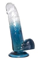 Прозрачно-синий фаллоимитатор Avy -  20 см. Прозрачно-синий фаллоимитатор Avy -  20 см.