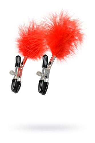 Зажимы для сосков с красным пухом Theatre фото 3 Зажимы для сосков с красным пухом Theatre фото 3