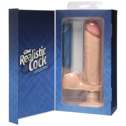 Вибромассажер-реалистик на присоске The Realistic Cock ULTRASKYN Vibrating 8”- 23,5 см. фото 3