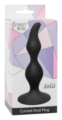 Чёрная анальная пробка Curved Anal Plug Black - 12,5 см. фото 2