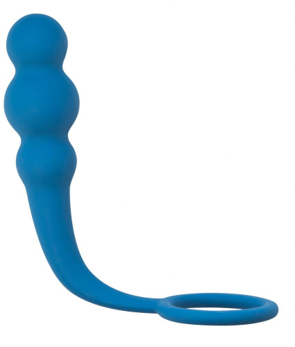 Бирюзовое эрекционное кольцо Legend с анальным стимулятором фото 3