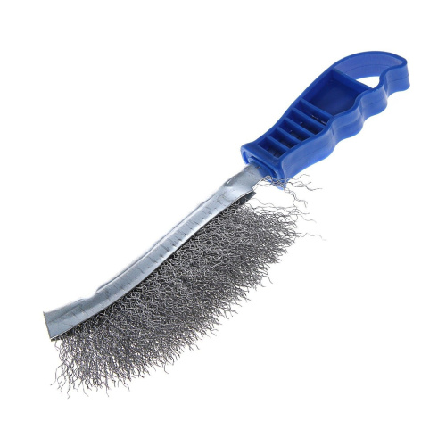 Металлическая оцинкованная ручная щетка с пластиковой рукояткой Металлическая оцинкованная ручная щетка с пластиковой рукояткой