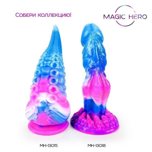 Разноцветный фантазийный фаллоимитатор - 22 см. фото 7