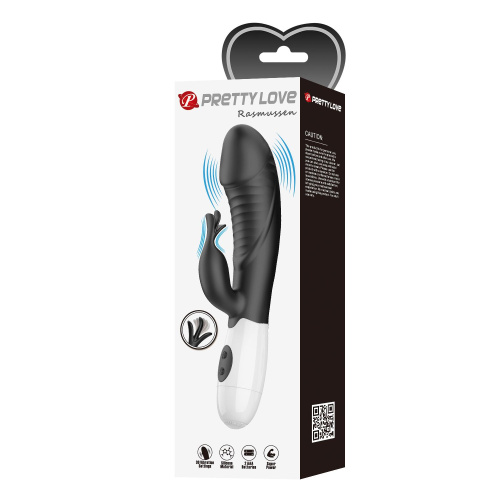 Черный вибратор-кролик Rasmussen - 19,8 см. фото 2