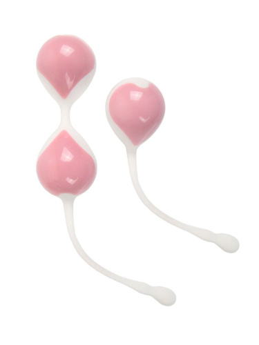 Набор розово-белых вагинальных шариков: двойные и одинарный фото 4