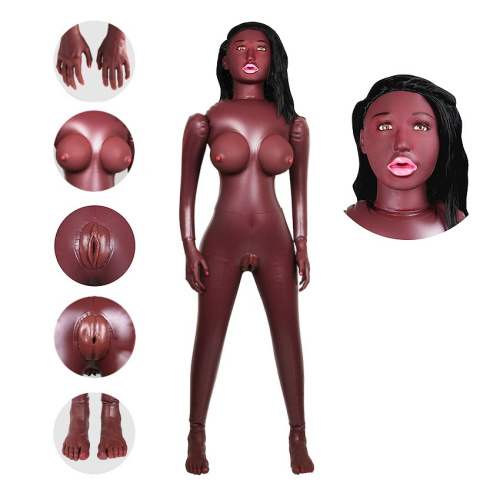 Темнокожая надувная секс-кукла с вибрацией Лионелла фото 4
