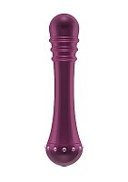 Вибратор с ребристой головкой The Emerald Purple - 16,3 см.