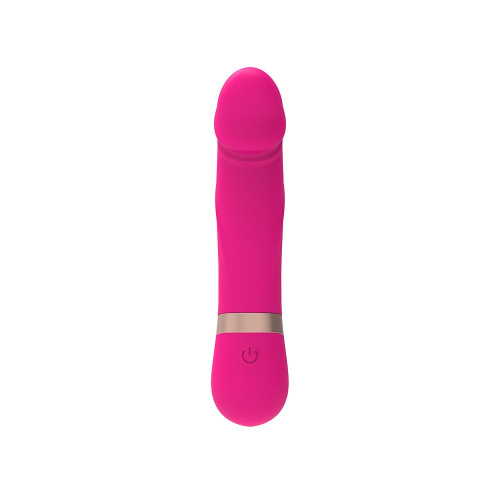 Розовый мини-вибратор с загнутой головкой Dildo Vibe - 11,7 см. фото 3