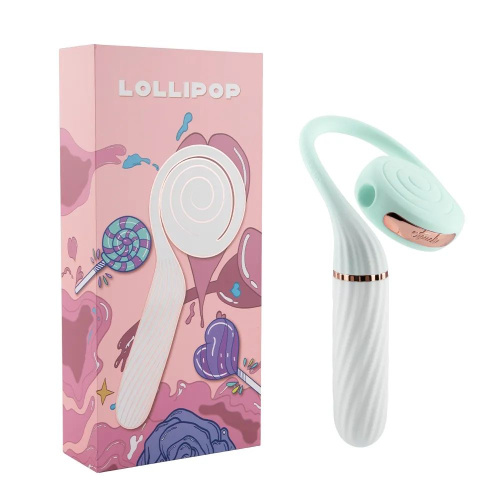 Мятный женский вибратор Lollipop с вакуумной стимуляцией фото 5
