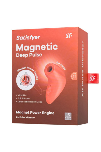 Оранжевый вакуумный стимулятор Magnetic Deep Pulse фото 5