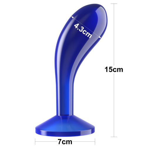 Синяя анальная втулка Flawless Clear Prostate Plug 6.0 - 15 см. фото 4