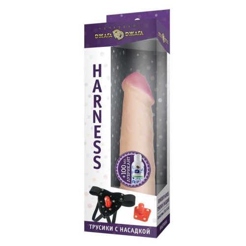 Поясной реалистичный фаллоимитатор №62 с трусиками - 15 см. фото 2