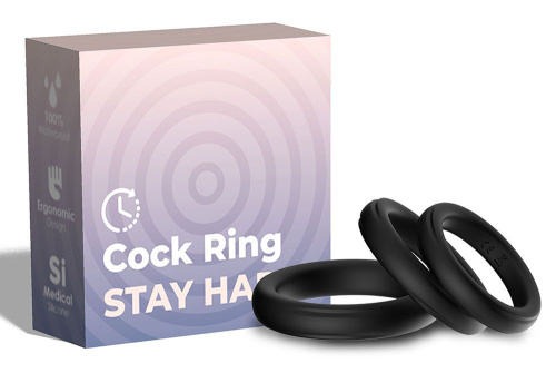 Набор из 3 черных эрекционных колец Stay Hard фото 2 Набор из 3 черных эрекционных колец Stay Hard фото 2