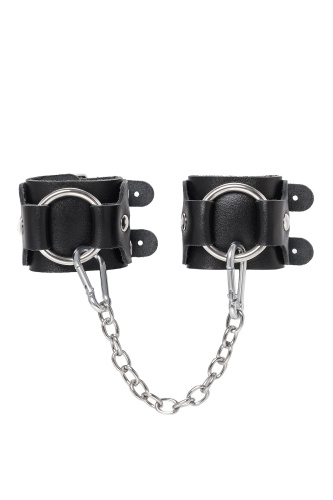 Черные кожаные наручники-браслеты с двумя ремешками фото 3 Черные кожаные наручники-браслеты с двумя ремешками фото 3