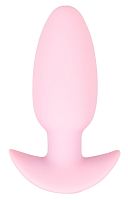 Розовая анальная пробка с вибрацией Cuties Vibrating Mini Butt Plug - 8 см.