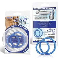 Набор из двух голубых силиконовых колец разного диаметра SILICONE COCK RING SET