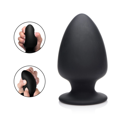 Черная мягкая анальная пробка Squeezable Large Anal Plug - 13,2 см. фото 2