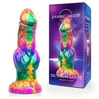 Разноцветный фантазийный фаллоимитатор на присоске - 24 см. Разноцветный фантазийный фаллоимитатор на присоске - 24 см.