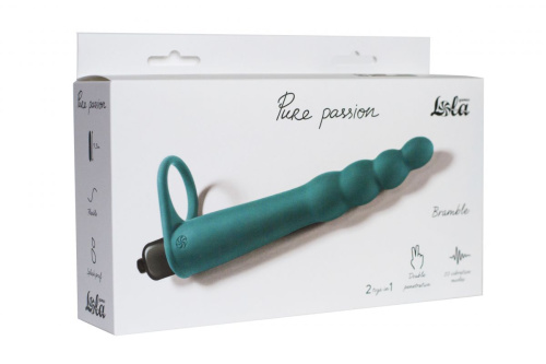 Зеленая вибронасадка для двойного проникновения Bramble - 16,5 см. фото 2