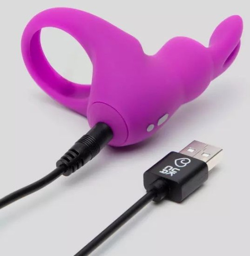 Фиолетовое эрекционное виброкольцо Happy Rabbit Cock Ring Kit фото 6