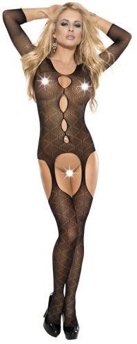Оригинальный костюм-сетка с вырезами на бёдрах