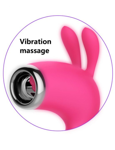 Розовый клиторальный стимулятор с ушками Claire фото 4