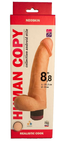 Телесный вибромассажёр HUMAN COPY 8,8  - 21,5 см. фото 2