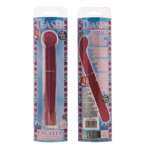 Розовый вибратор с загнутым кончиком i9 Teaser Exciters - 17 см. фото 2