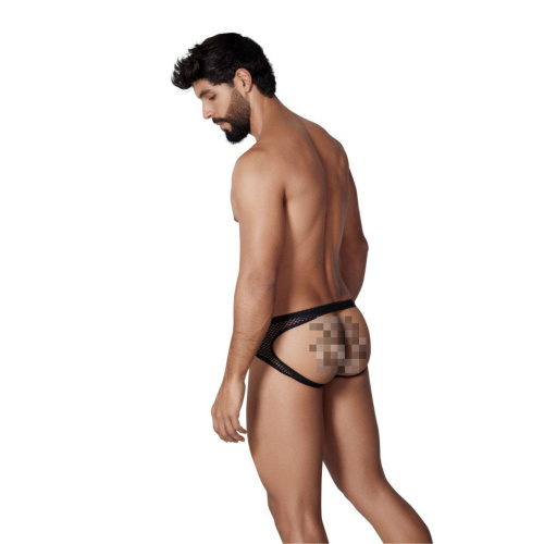 Черные трусы-джоки с ажурными вставками Urge Jockstrap фото 4