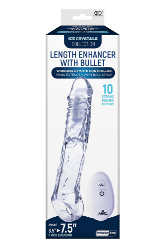 Прозрачная насадка-удлинитель Length Enhancer With Bullet с подхватом - 22,3 см. фото 4 Прозрачная насадка-удлинитель Length Enhancer With Bullet с подхватом - 22,3 см. фото 4