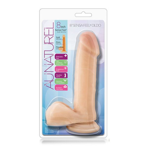 Телесный фаллоимитатор 8 Inch Sensa Feel Dildo - 20,3 см. фото 2