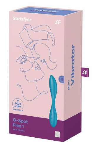 Синий гибкий вибратор Satisfyer G-Spot Flex 1 - 19,5 см. фото 5