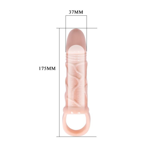 Телесная насадка на пенис с подхватом Brayden - 17 см. фото 3