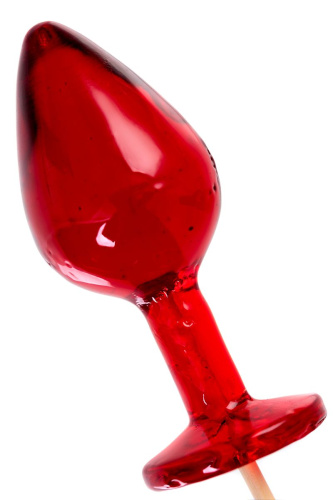 Красный леденец в форме малой анальной пробки со вкусом виски фото 2