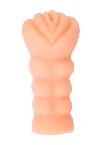 Телесный мастурбатор-вагина с эрекционными кольцами в комплекте фото 5