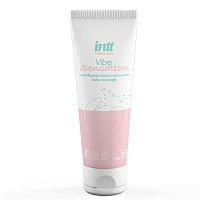 Лубрикант на водной основе Vibe Sensation с клубничным вкусом и легким вибрирующим эффектом - 50 гр.