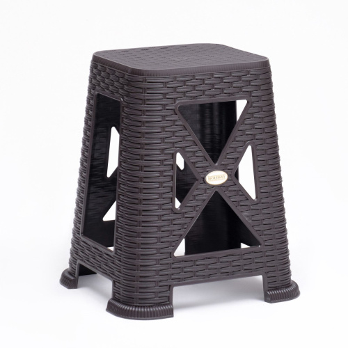 Темно-коричневый садовый табурет «Ротанг» фото 2