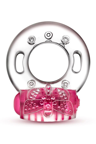 Розовое эрекционное виброкольцо Arouser Vibrating C-Ring фото 2