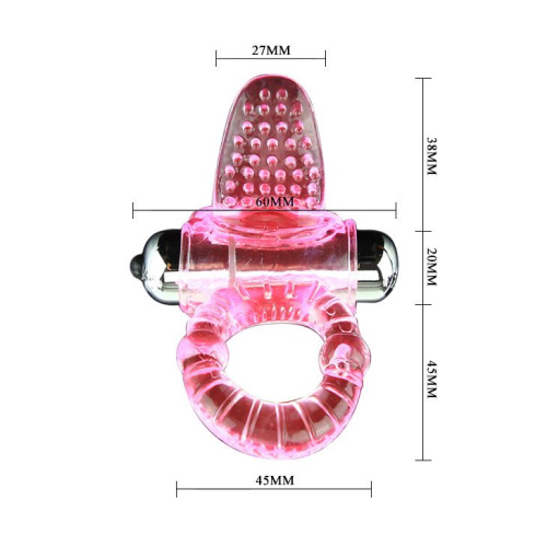 Эрекционное кольцо с вибростимулятором клитора в форме язычка фото 4