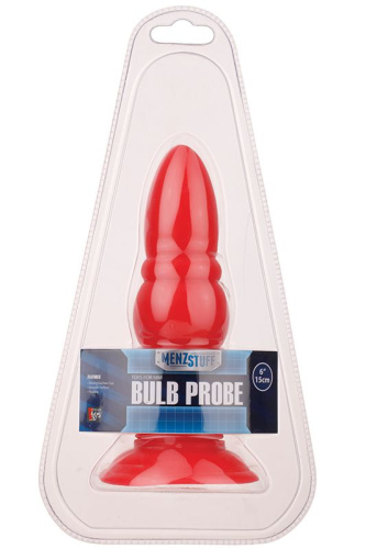 Красная анальная пробка MENZSTUFF BULB PROBE - 15 см. фото 2
