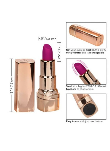Золотистый вибратор-помада с пурпурным мягким кончиком Hide & Play Rechargeable Lipstick фото 5