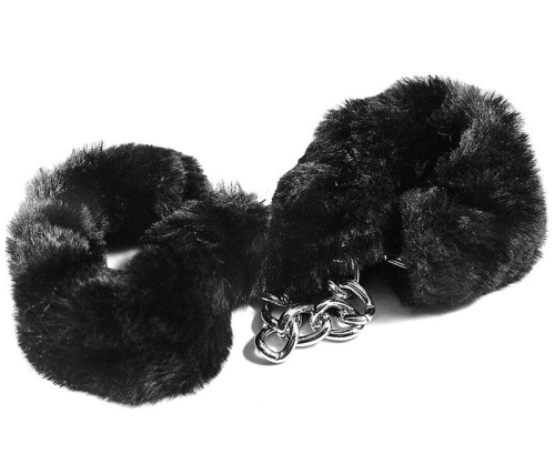 Наручники с черным искусственным мехом Наручники с черным искусственным мехом