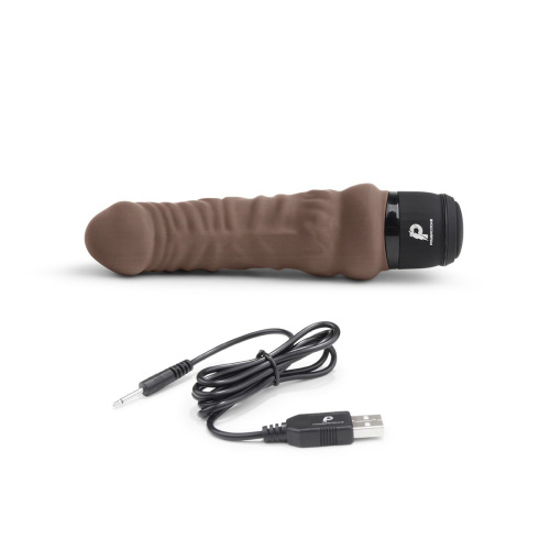 Коричневый вибратор-реалистик 6  Realistic Vibrator - 17 см. фото 3