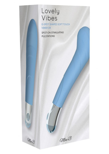 Голубой вибратор Lovely Vibes G-spot - 20 cм. фото 3