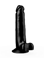 Черный фаллоимитатор-реалистик на присоске - 16,5 см.