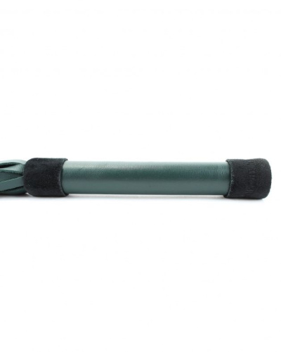 Изумрудная плеть Emerald Leather Whip с гладкой ручкой - 45 см. фото 2